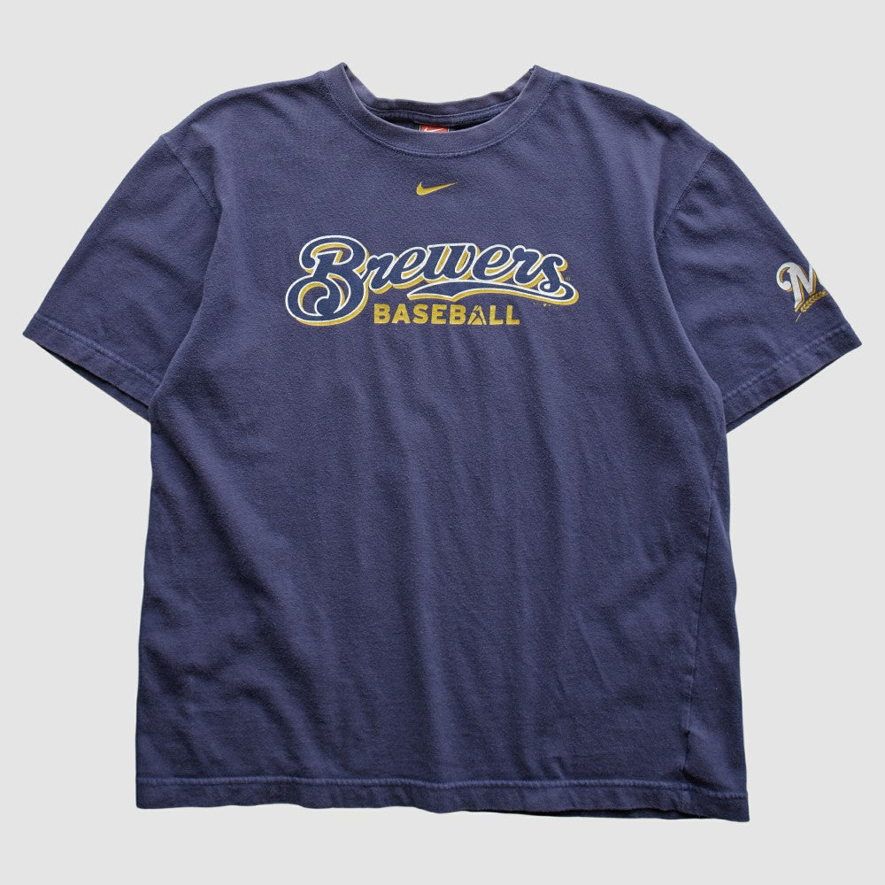 Milwaukee Brewers Nike 2004 T-Shirt - Navy - S By Fanatics Real Vintage T-shirts