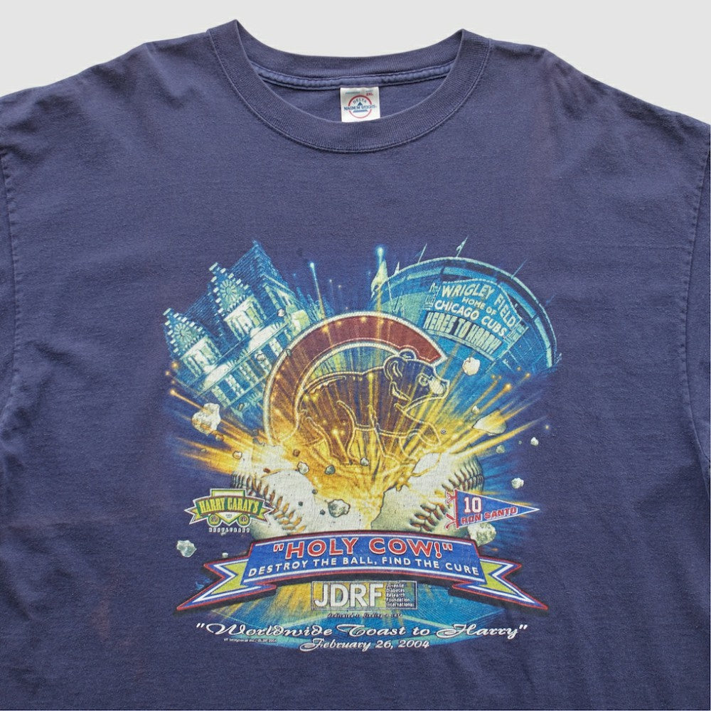 Chicago Cubs 2004 T-Shirt - Navy - 2XL By Fanatics Real Vintage T-shirts