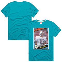 Dan Marino Miami Dolphins Homage Unisex NFL Topps Trading Card Tri-Blend T-Shirt Aqua