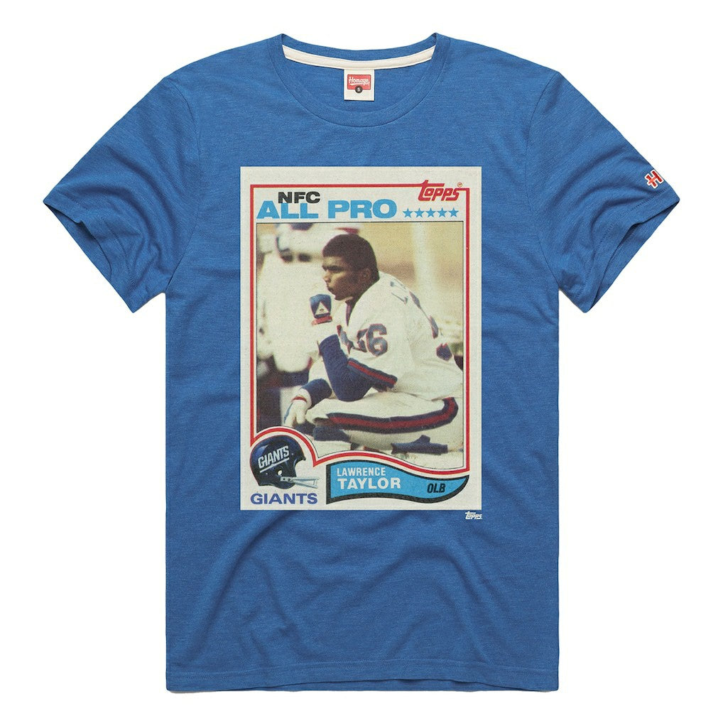 Lawrence Taylor New York Giants Homage Unisex NFL Topps Trading Card Tri-Blend T-Shirt Royal
