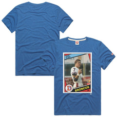 John Elway Denver Broncos Homage Unisex NFL Topps Trading Card Tri-Blend T-Shirt Royal