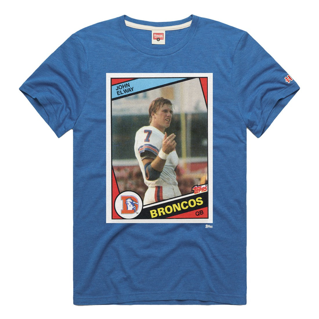 John Elway Denver Broncos Homage Unisex NFL Topps Trading Card Tri-Blend T-Shirt Royal