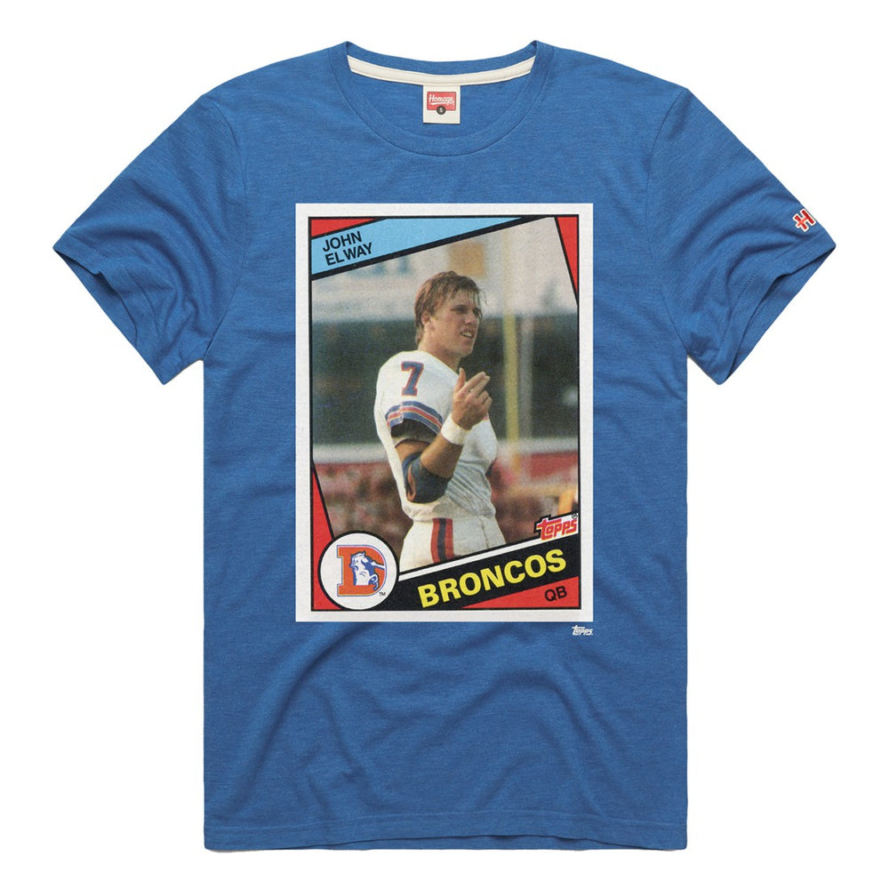 John Elway Denver Broncos Homage Unisex NFL Topps Trading Card Tri-Blend T-Shirt Royal