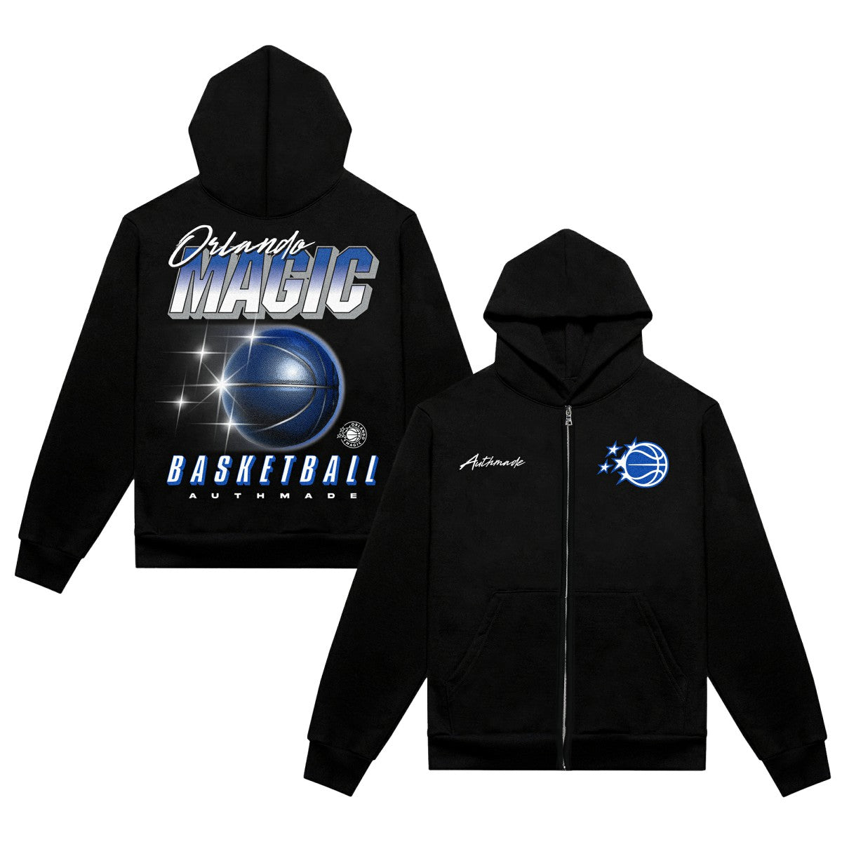 Orlando Magic Authmade Unisex Premium Boxy Full-Zip Hoodie Black