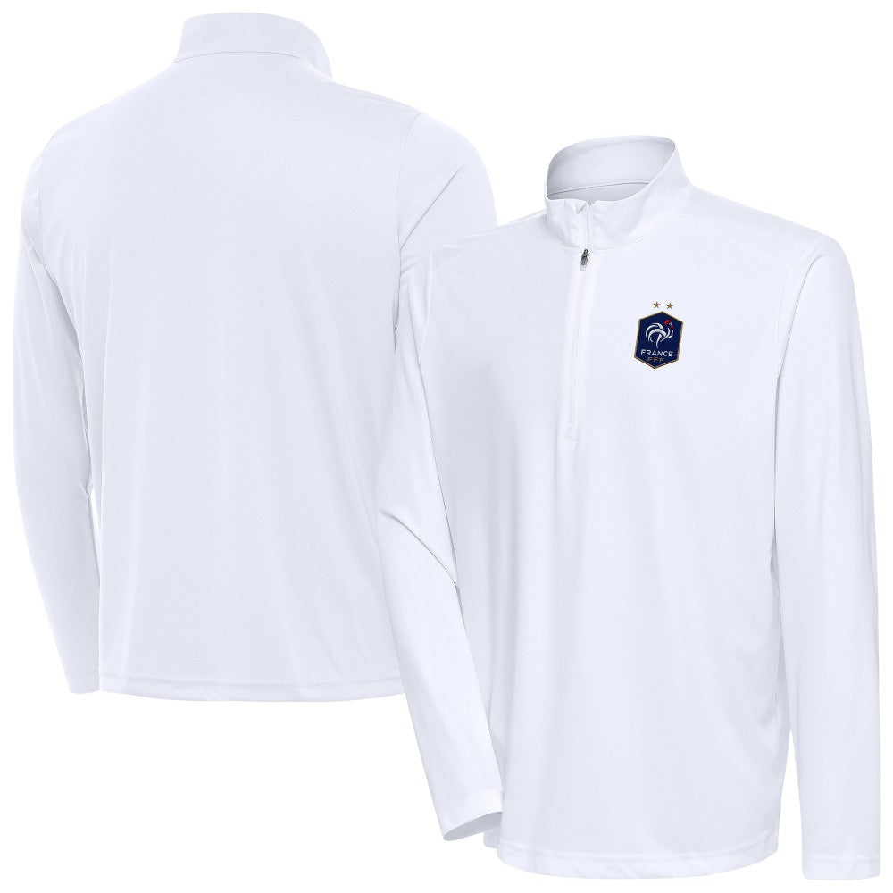 France National Team Antigua Statement Quarter-Zip Pullover White