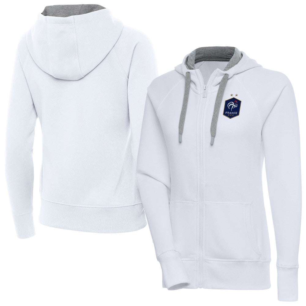 France National Team Antigua Women's Takeover Full-Zip Hoodie White sale