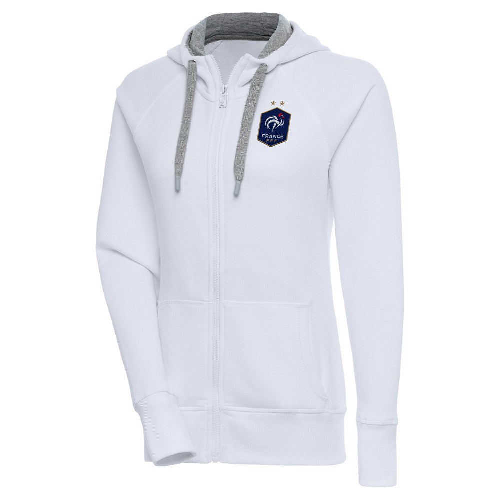 France National Team Antigua Women's Takeover Full-Zip Hoodie White sale