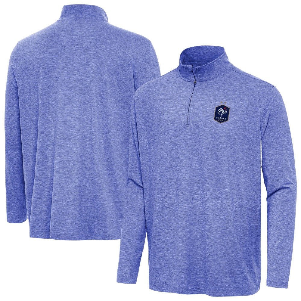 France National Team Antigua Master Quarter-Zip Pullover Heather Royal