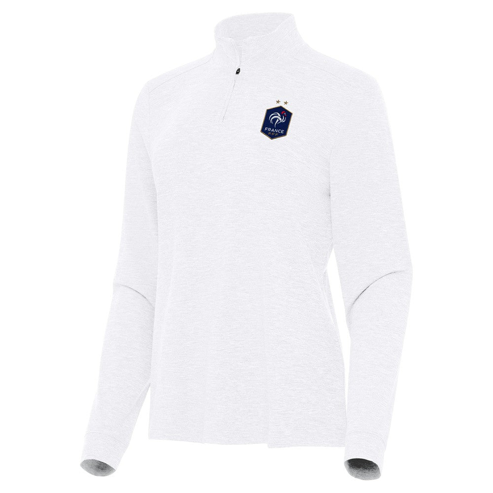 France National Team Antigua Women's Master Quarter-Zip Pullover White
