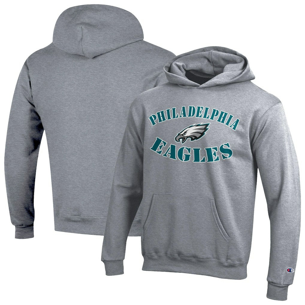 Philadelphia Eagles Champion Youth Powerblend Fleece Hoodie Gray