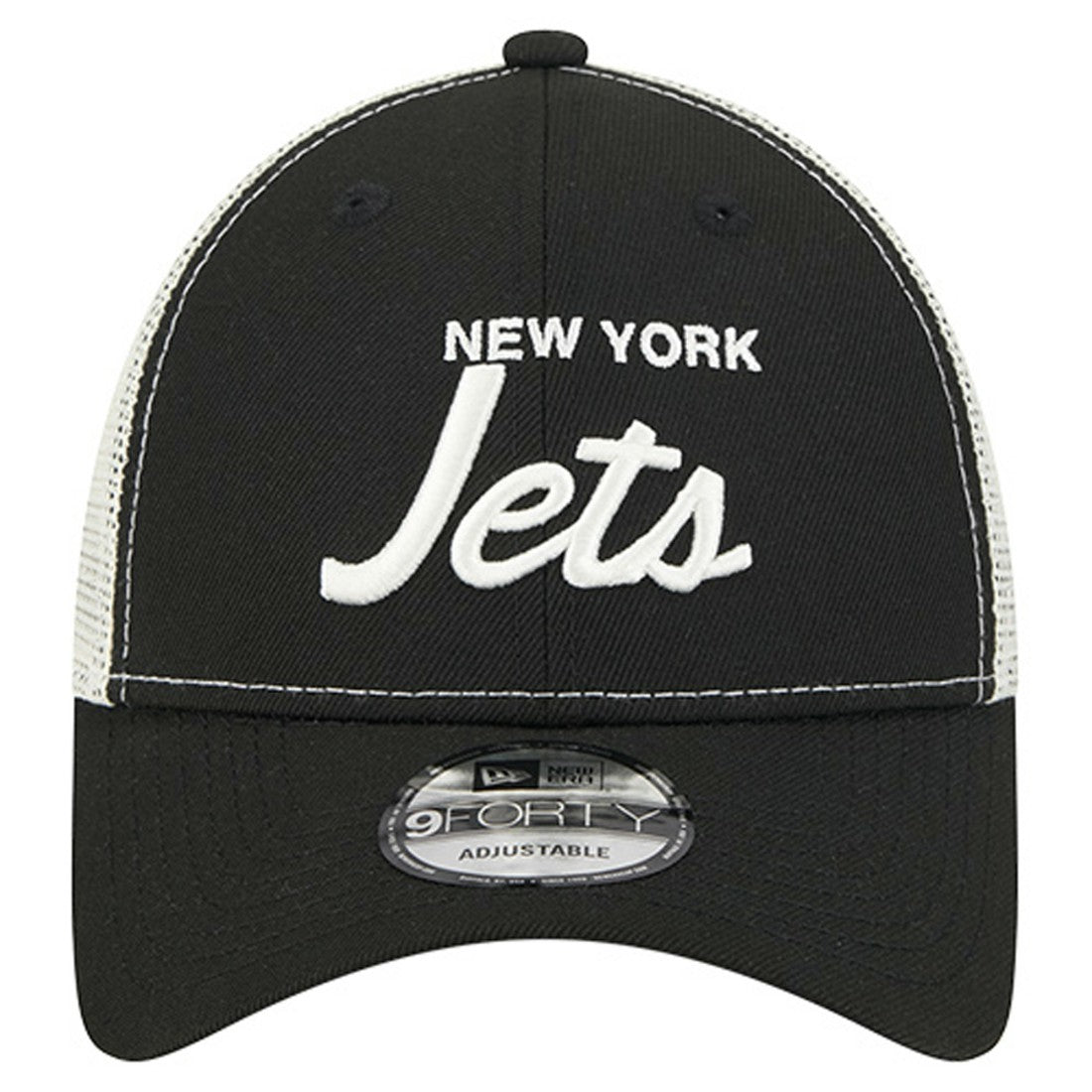 New York Jets New Era Apple Trucker 9FORTY Adjustable Hat Black