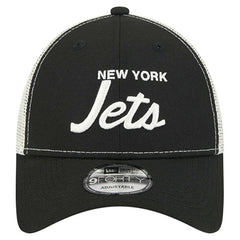 New York Jets New Era Apple Trucker 9FORTY Adjustable Hat Black