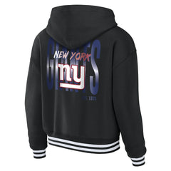 New York Giants WEAR by Erin Andrews Women's Lace-Up Fleece Hoodie Black