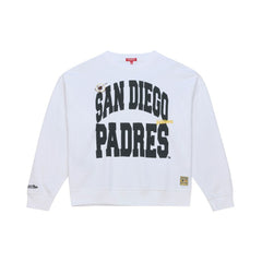 San Diego Padres Mitchell & Ness Women's Oversized Cooperstown Sweatshirt - White Sweatshirts