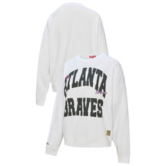 Atlanta Braves Mitchell & Ness Women's Oversized Cooperstown Sweatshirt - White Sweatshirts