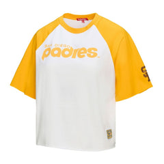 San Diego Padres Mitchell & Ness Women's Cropped Raglan Boxy T-Shirt - White T-shirts