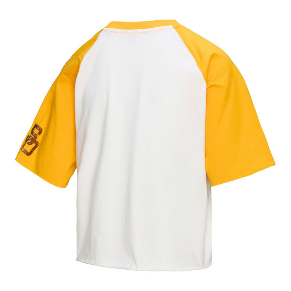 San Diego Padres Mitchell & Ness Women's Cropped Raglan Boxy T-Shirt - White T-shirts