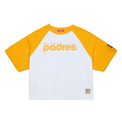 San Diego Padres Mitchell & Ness Women's Cropped Raglan Boxy T-Shirt - White T-shirts