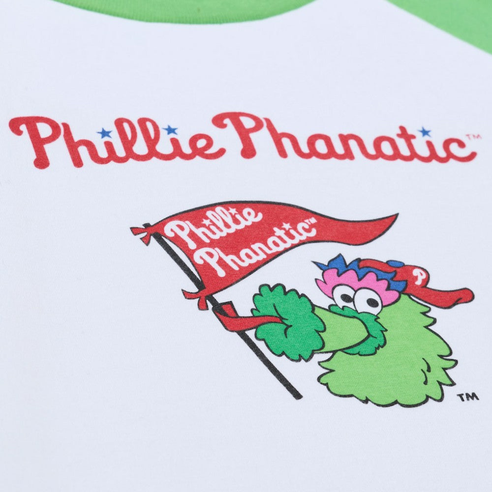 Philadelphia Phillies Mitchell & Ness Women's Cropped Raglan Mascot Boxy T-Shirt - White T-shirts