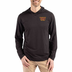 Washington Commanders Cutter & Buck Coastline Epic Comfort Eco Recycled Long Sleeve Hoodie T-Shirt Black