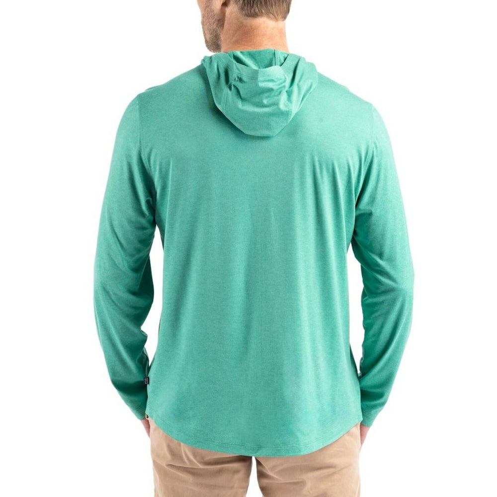 Philadelphia Eagles Cutter & Buck Coastline Epic Comfort Eco Recycled Long Sleeve Hoodie T-Shirt Kelly Green