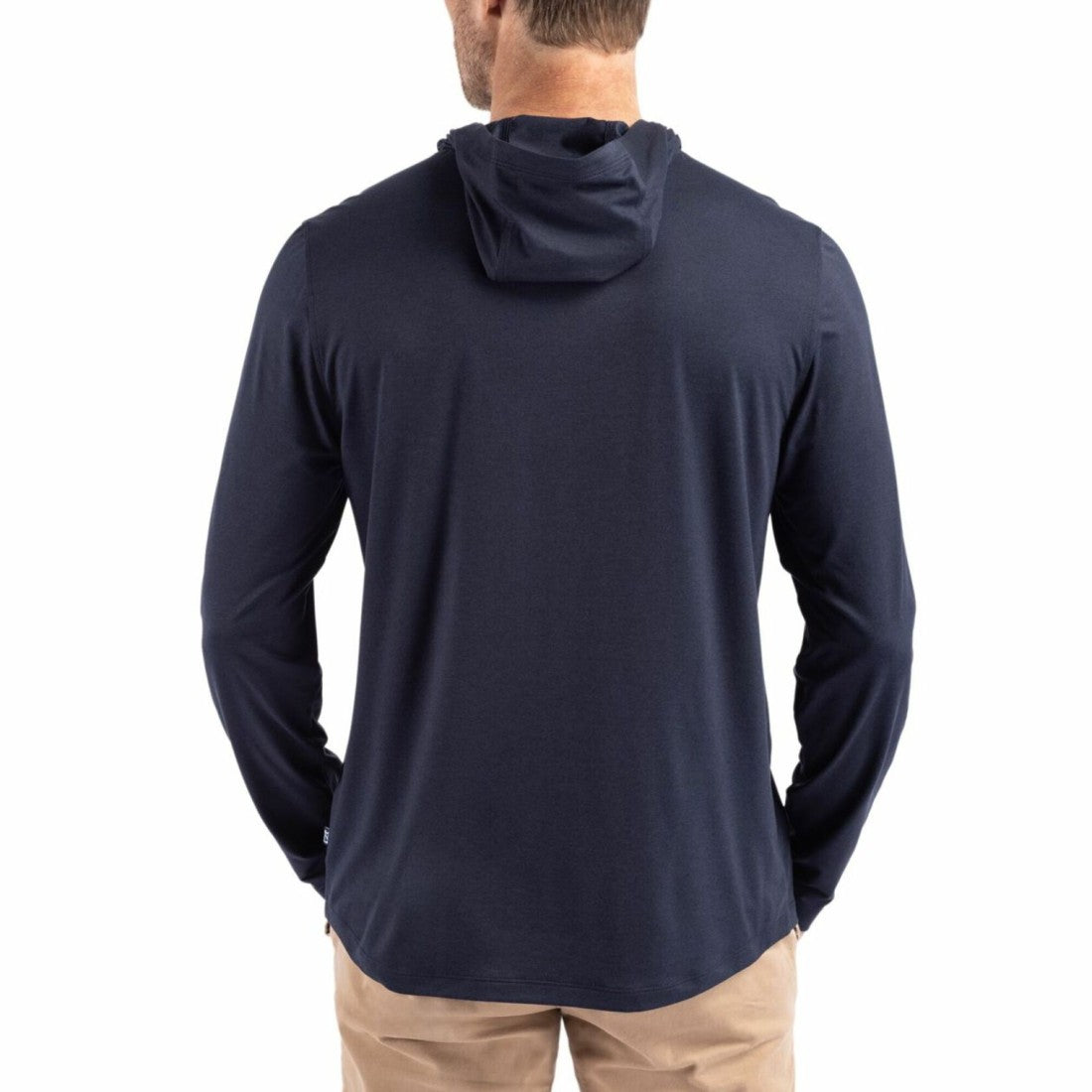 Seattle Seahawks Cutter & Buck Coastline Epic Comfort Eco Recycled Long Sleeve Hoodie T-Shirt Navy