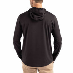 Detroit Lions Cutter & Buck Coastline Epic Comfort Eco Recycled Long Sleeve Hoodie T-Shirt Black