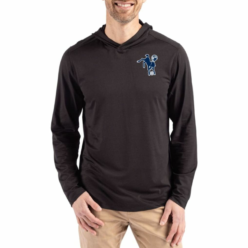 Indianapolis Colts Cutter & Buck Coastline Epic Comfort Eco Recycled Long Sleeve Hoodie T-Shirt Black