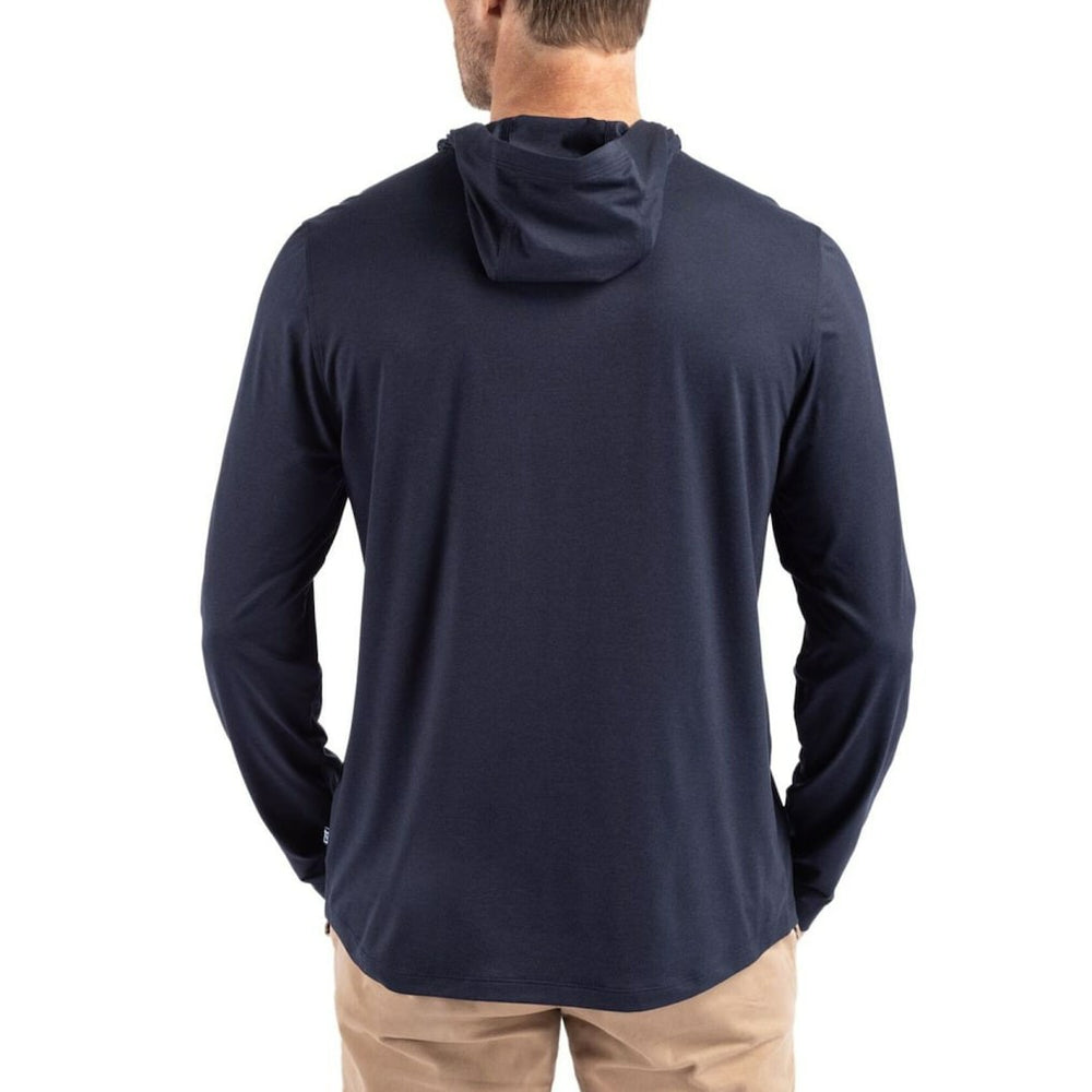 Washington Commanders Cutter & Buck Americana Coastline Epic Comfort Eco Recycled Long Sleeve Hoodie T-Shirt Navy