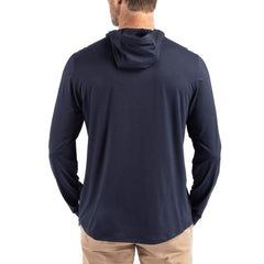Indianapolis Colts Cutter & Buck Americana Coastline Epic Comfort Eco Recycled Long Sleeve Hoodie T-Shirt Navy