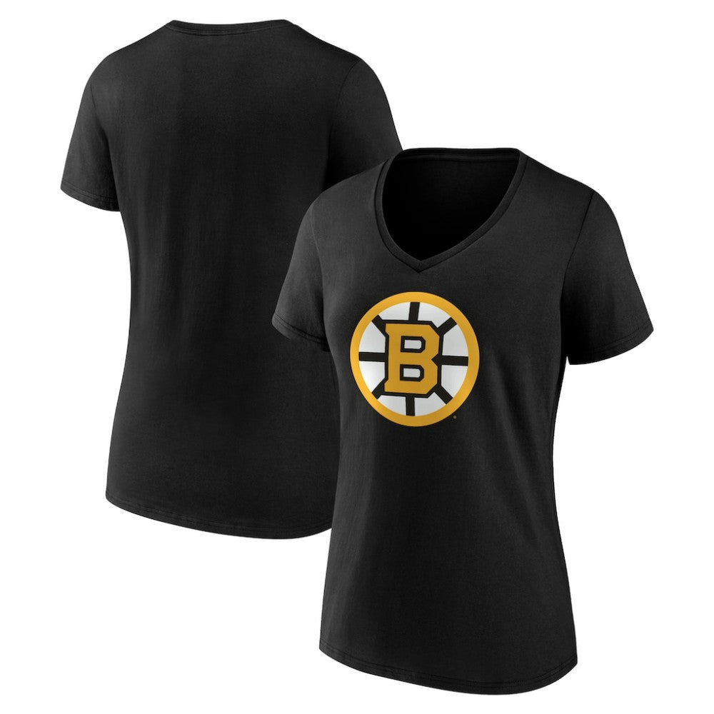 NHL Boston Bruins Women's Essential V-Neck T-Shirt - Black