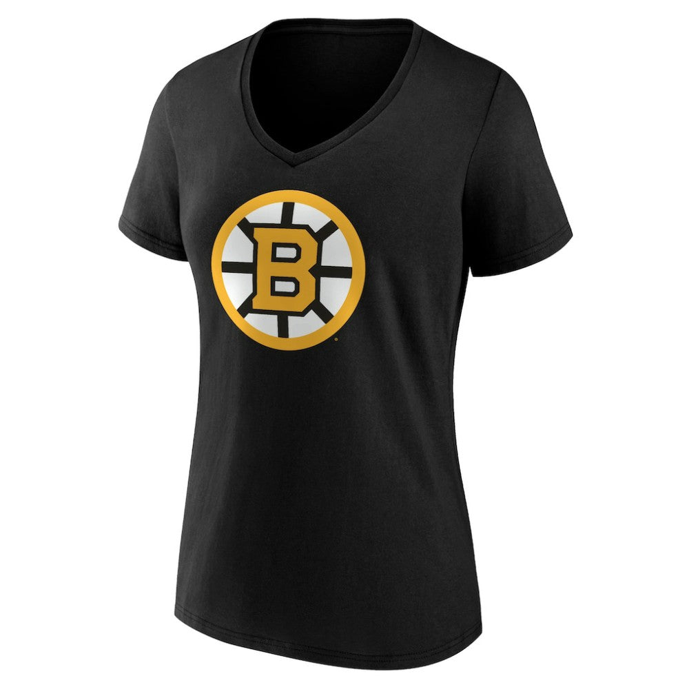 NHL Boston Bruins Women's Essential V-Neck T-Shirt - Black