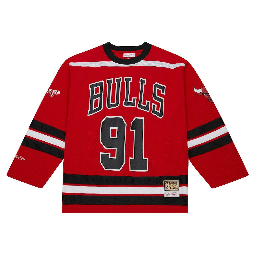 Dennis Rodman Chicago Bulls Unisex Maxxed Out Fashion Hockey Jersey Red