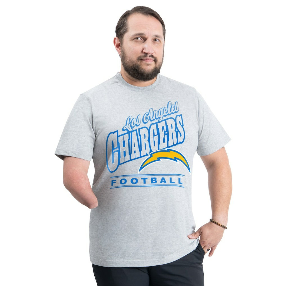 Los Angeles Chargers G-III Sports by Carl Banks Adaptive Headliner Graphic T-Shirt Heather Gray