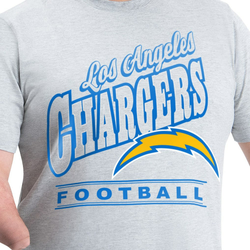 Los Angeles Chargers G-III Sports by Carl Banks Adaptive Headliner Graphic T-Shirt Heather Gray