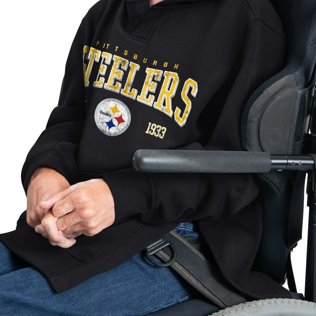 Pittsburgh Steelers G-III Sports by Carl Banks Adaptive Team Spirit Graphic Fleece Pullover Hoodie Black