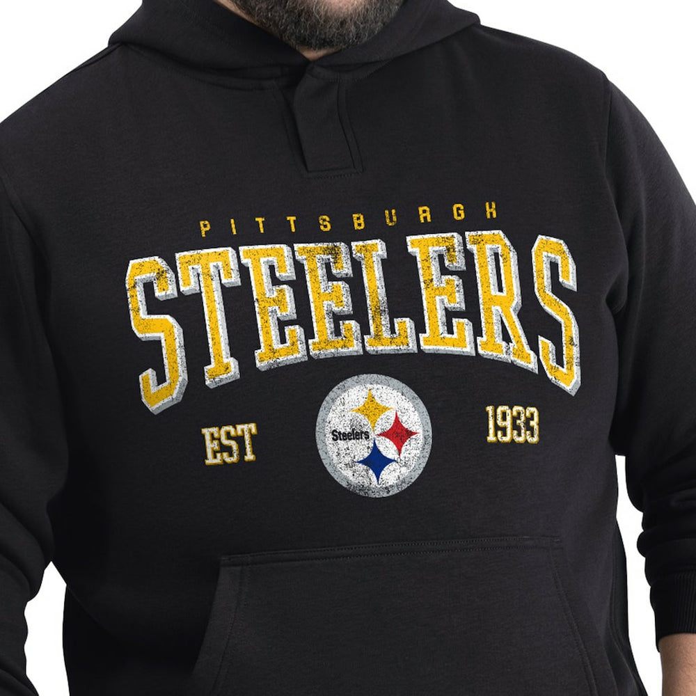 Pittsburgh Steelers G-III Sports by Carl Banks Adaptive Team Spirit Graphic Fleece Pullover Hoodie Black