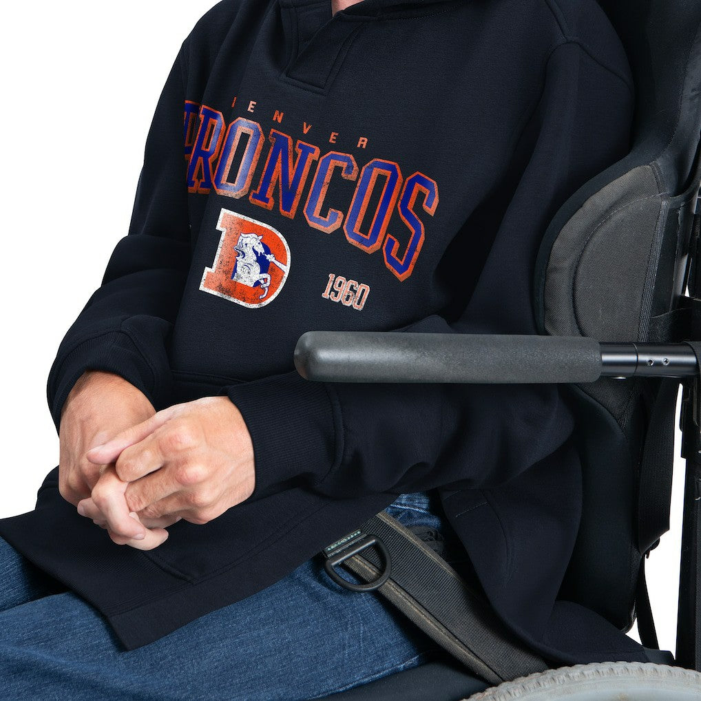 Denver Broncos G-III Sports by Carl Banks Adaptive Team Spirit Graphic Fleece Pullover Hoodie Navy