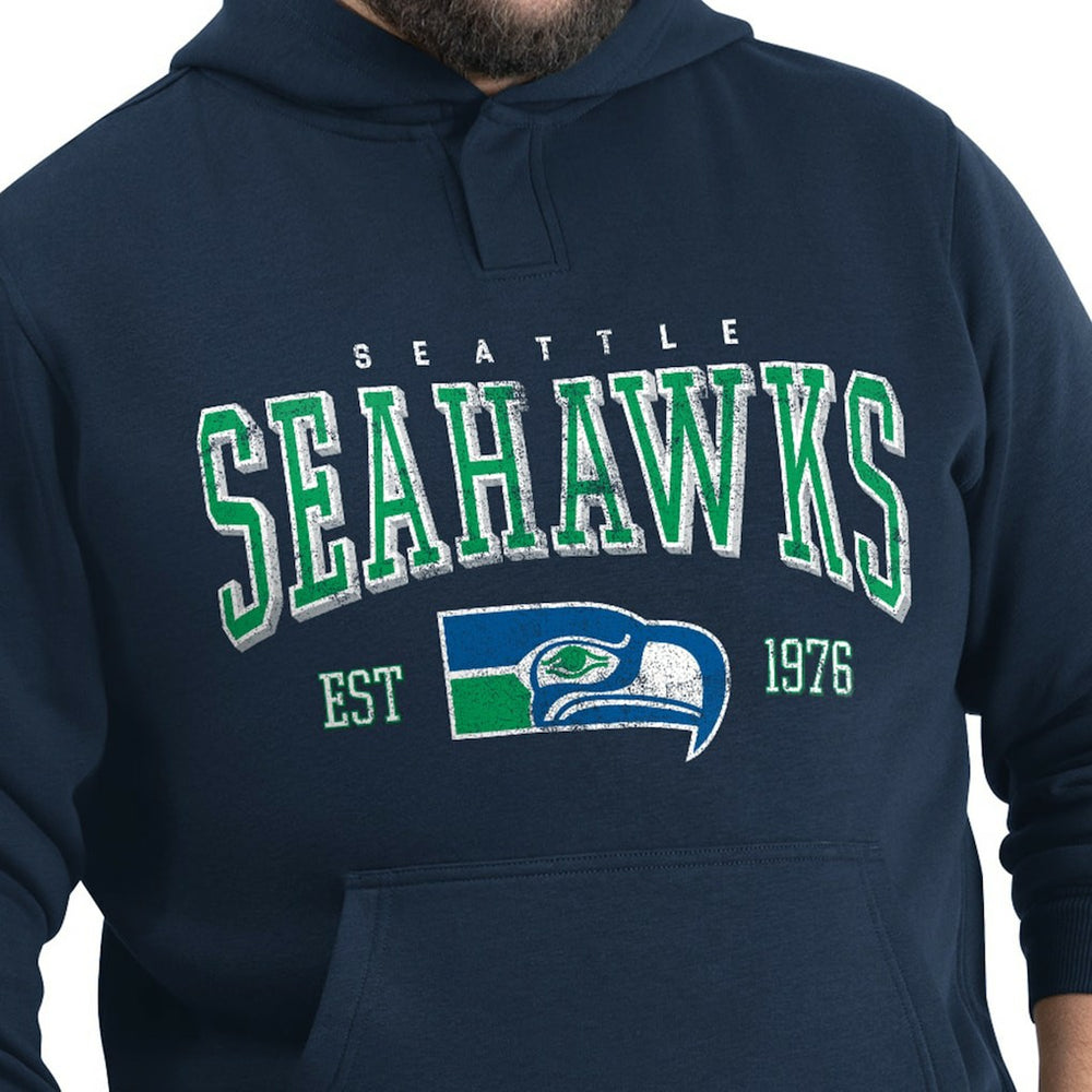 Seattle Seahawks G-III Sports by Carl Banks Adaptive Team Spirit Graphic Fleece Pullover Hoodie College Navy