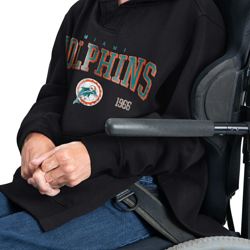 Miami Dolphins G-III Sports by Carl Banks Adaptive Team Spirit Graphic Fleece Pullover Hoodie Black