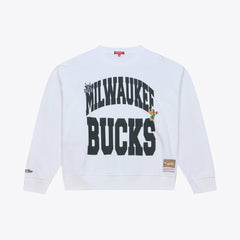 Milwaukee Bucks Women's Lightweight Block Letter Sweatshirt White