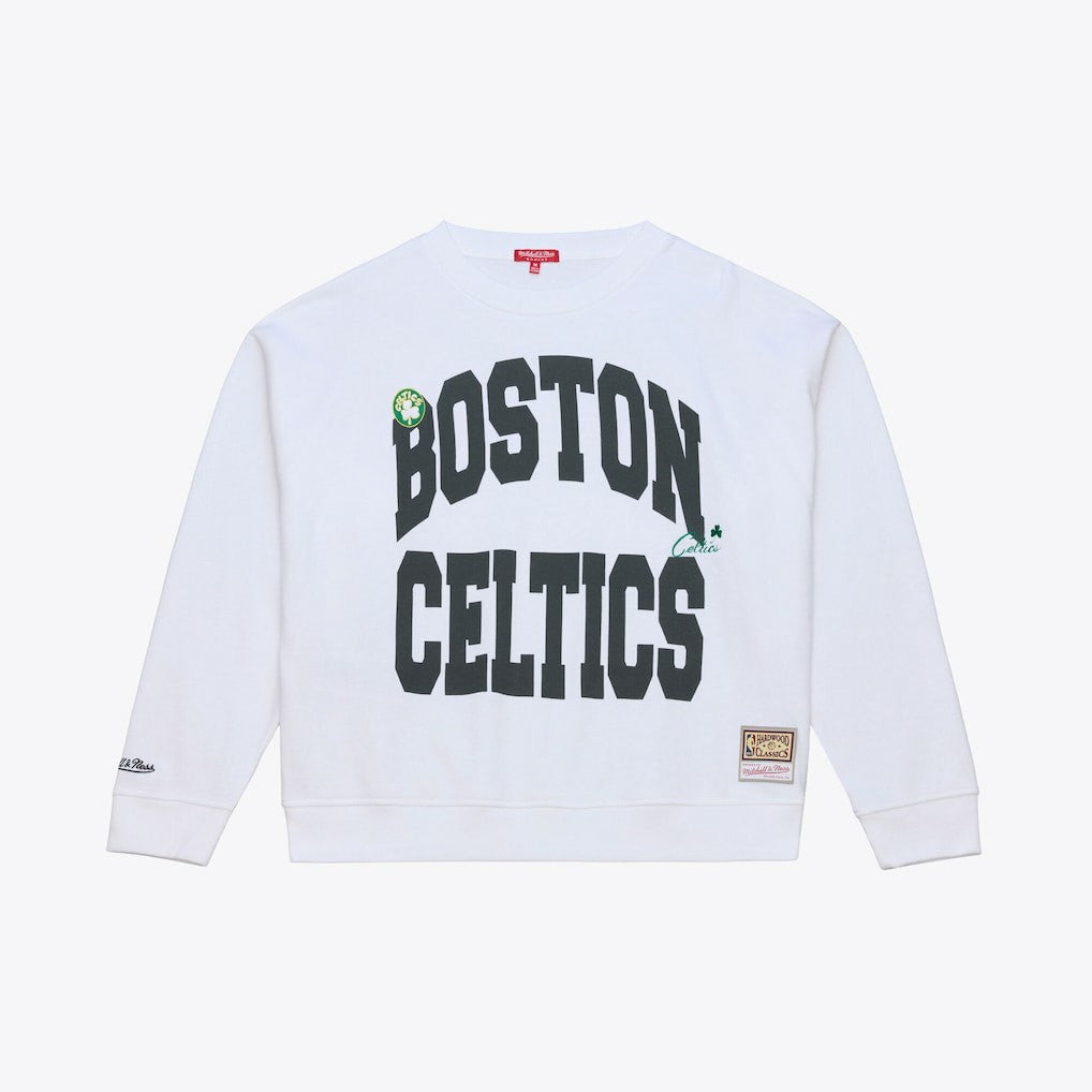 Boston Celtics Women's Lightweight Block Letter Sweatshirt White