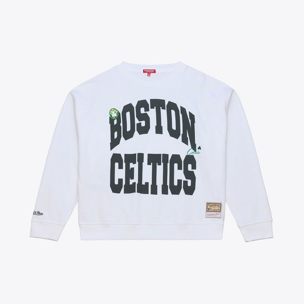 Boston Celtics Women's Lightweight Block Letter Sweatshirt White