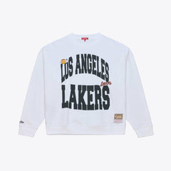 Los Angeles Lakers Women's Lightweight Block Letter Sweatshirt White