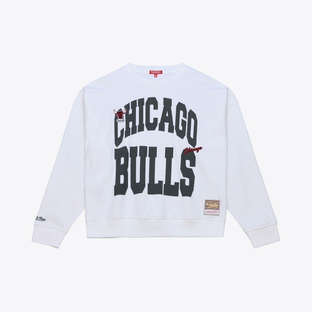 Chicago Bulls Women's Lightweight Block Letter Sweatshirt White