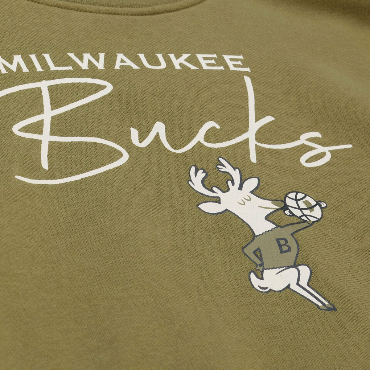 Milwaukee Bucks Women's Lightweight Script Sweatshirt Olive