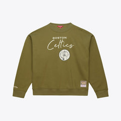 Boston Celtics Women's Lightweight Script Sweatshirt Olive