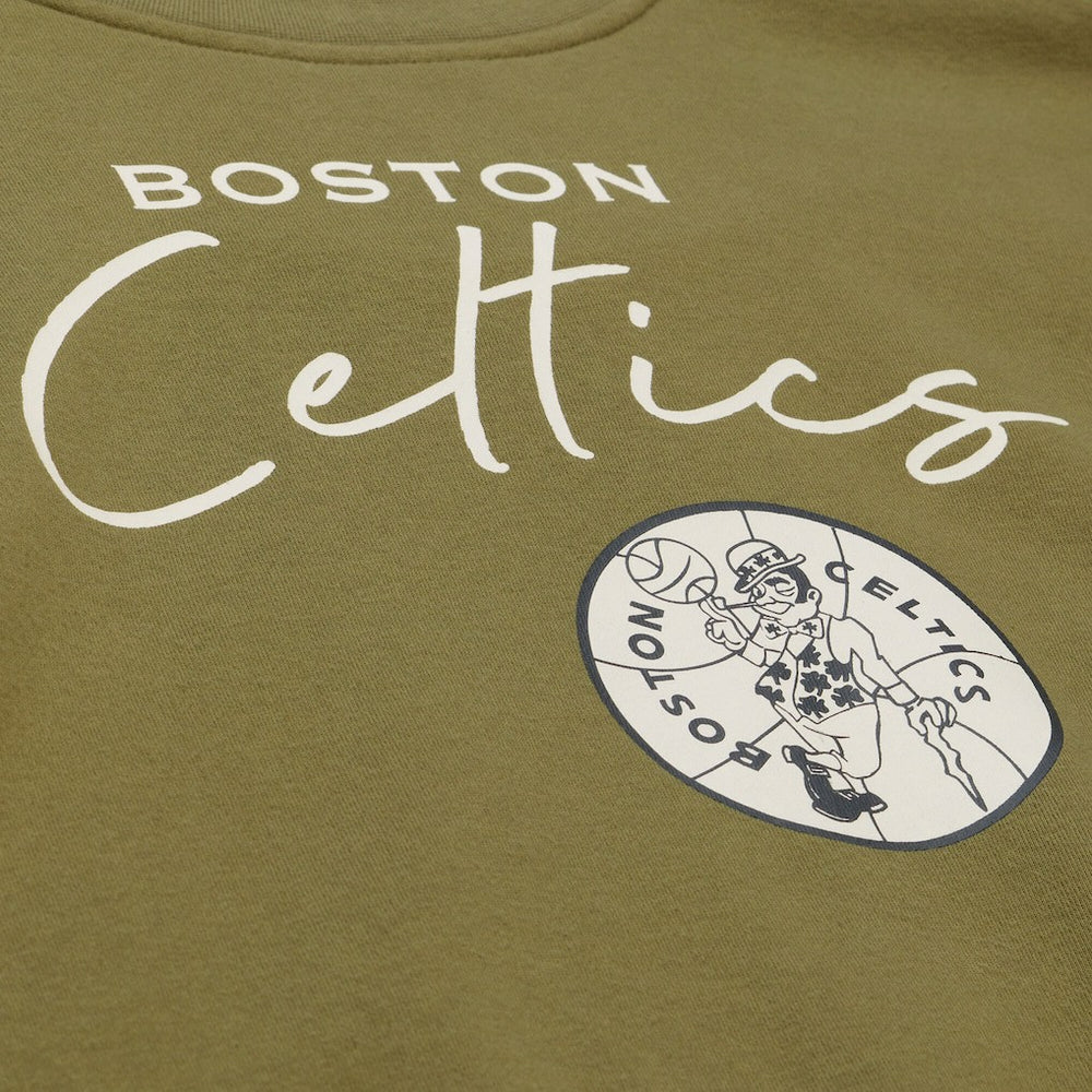 Boston Celtics Women's Lightweight Script Sweatshirt Olive