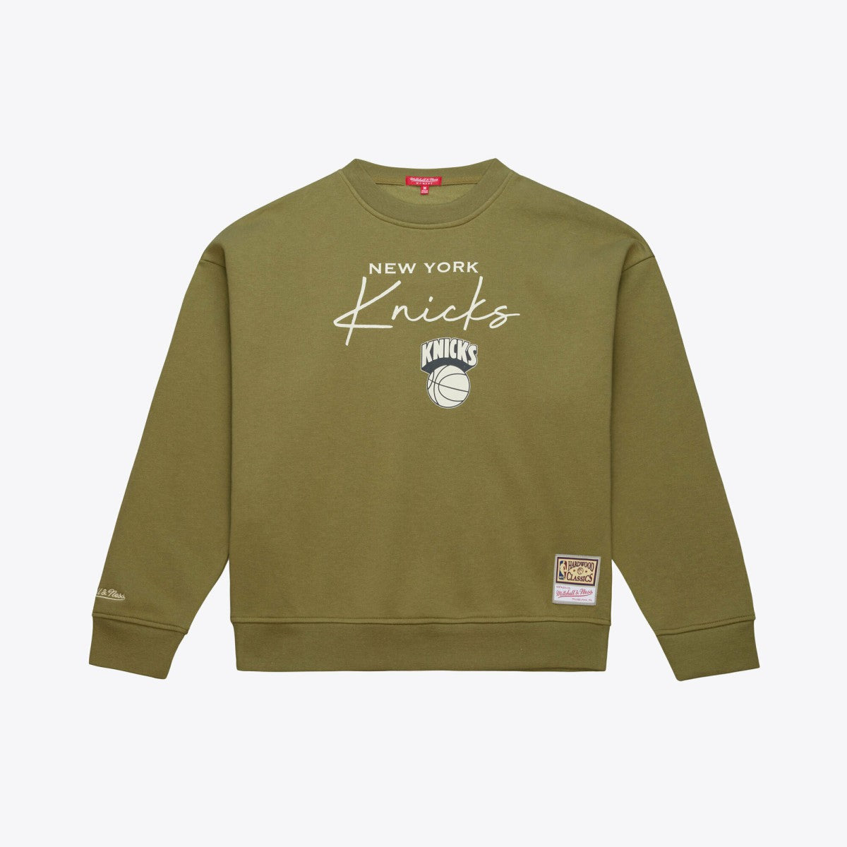New York Knicks Women's Lightweight Script Sweatshirt Olive