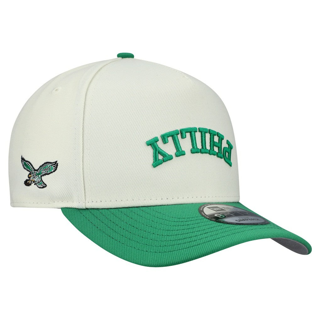 Philadelphia Eagles New Era Upside Down 9FIFTY A-Frame Snapback Hat Cream